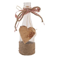 Vintage Glass Bottle Bud Vase String Wrap Bark Heart Wedding Table Decoration 5060568601885  112815581078
